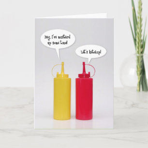 Hello, Let's Catch Up, Ketchup Mustard Blank Card