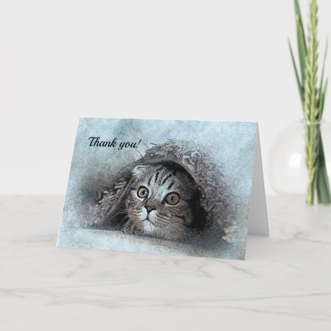 Hello Little Kitty Thank You Notecard (Front)
