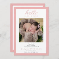 Hello Little One - 2 Photo Baby Girl Pink Birth