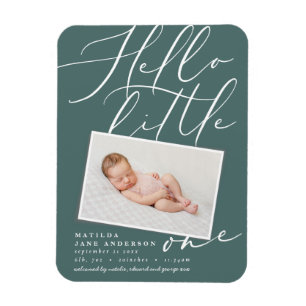 Hello little one chic elegant modern photo magnet