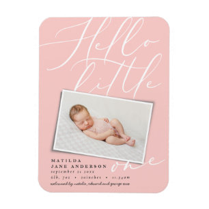 Hello little one chic modern photo magnet