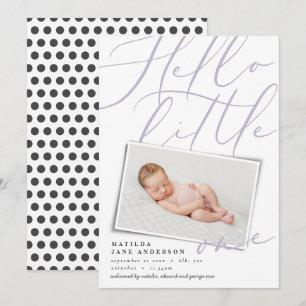 Hello little one modern photo announcement