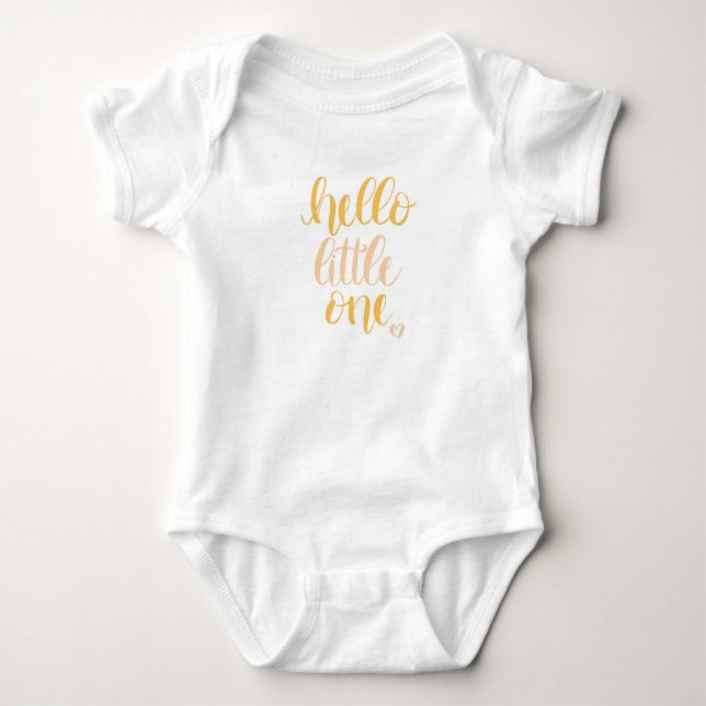 Hello Little One Yellow Baby Bodysuit (Front)