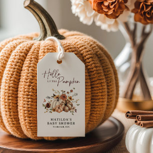 Hello Little Pumpkin Fall Baby Shower Favour Gift Tags