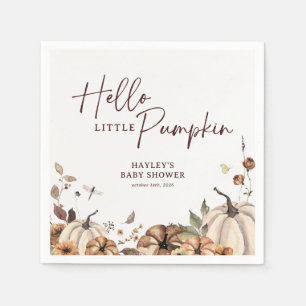 Hello Little Pumpkin Fall Baby Shower Napkin