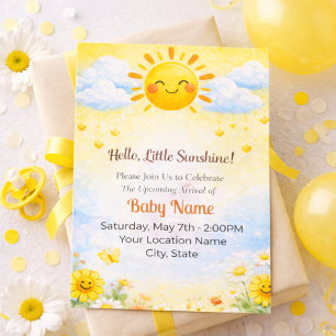 Hello Little Sunshine Baby Shower Invite