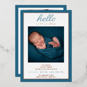 Hello Little Two Photo Baby Faire-part de naissanc