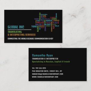 Hello Logo, Translator & Interpreter Business Card