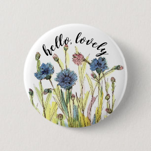 Hello Lovely Bachelor Buttons Positive Words
