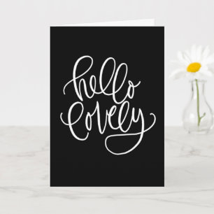 HELLO LOVELY   Elegant Hand-Lettered Calligraphy Card