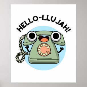 Hello-lujah Funny Telephone Pun Poster