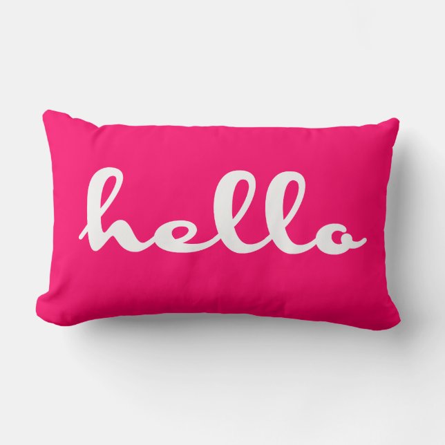 Hello! Lumbar Pillow (Front)