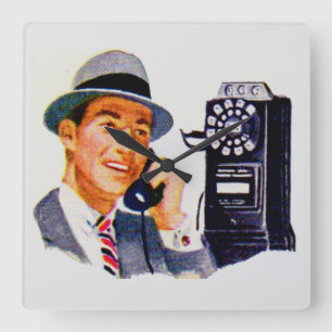 Hello, Mabel? It's Tony. Square Wall Clock