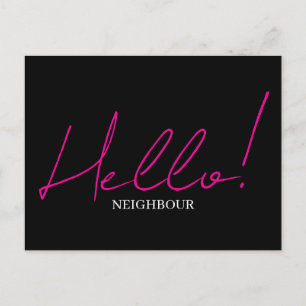 Hello meet the neighbours postcard