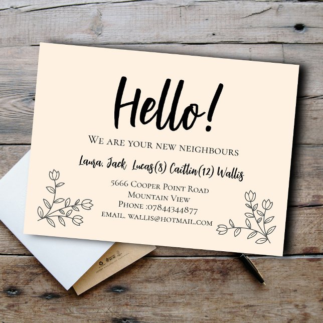 Hello Meet the Neighbours Welcome Postcard (Creator Uploaded)