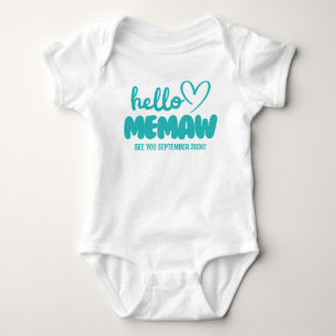 Hello Memaw Baby Reveal Pregnancy Announcement Bodysuit