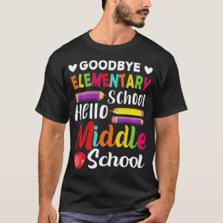 Hello Middle School Graduation Elementary School L T-Shirt