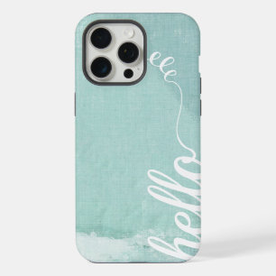Hello Mint Linen Pattern iPhone 6 Plus 15 Pro Max Case