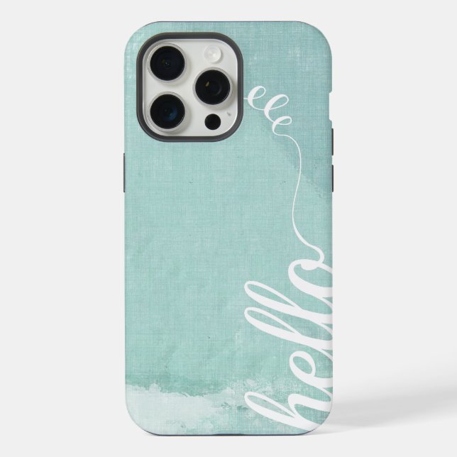 Hello Mint Linen Pattern iPhone 6 Plus Case (Back)