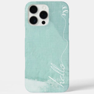 Hello Mint Linen Pattern iPhone 7 Plus iPhone 16 Pro Max Case