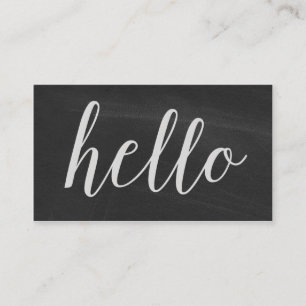 Hello Modern Chalkboard Business Cards