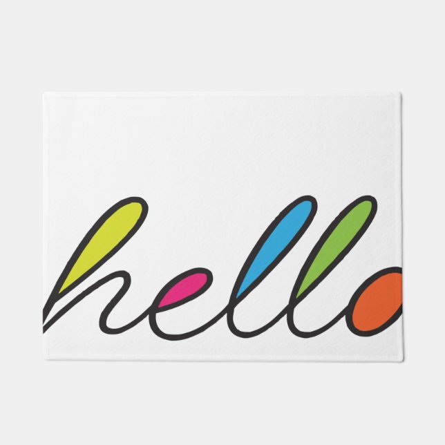 Hello Modern Colorblock Door Mat (Front)