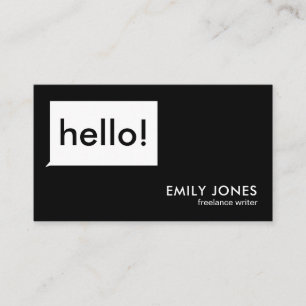 Hello Modern Minimalist Business Card