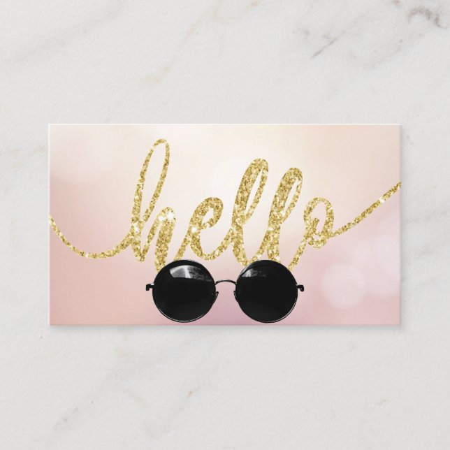 Hello Modern Sunglasses Modern Beauty Salon Business Card (Front)