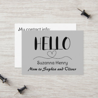 Hello Mom Contact Card Mommy Calling Card