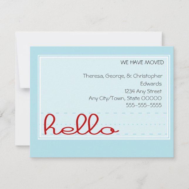 Hello Moving Announcement (Front)