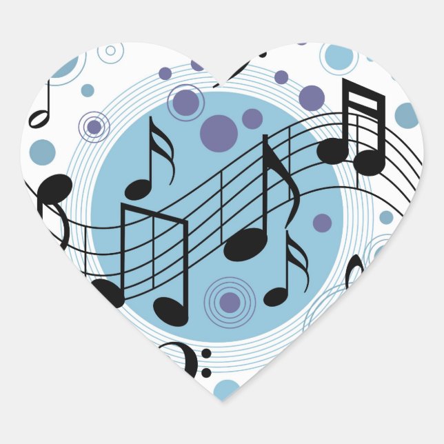 hello music heart sticker (Front)