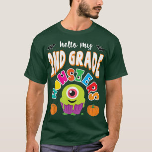 Hello My 2nd Grade Monsters School Teacher Hallowe T-Shirt