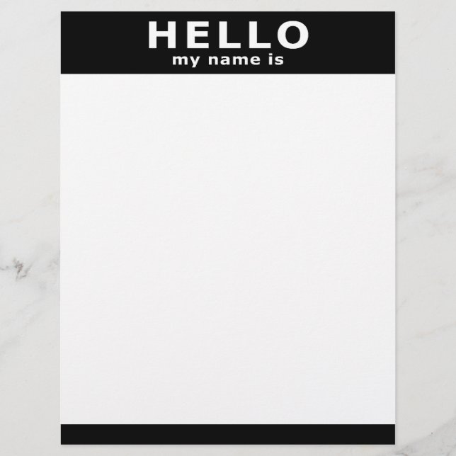 hello my name is... (Front)