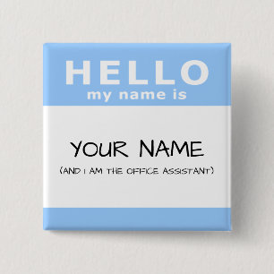 hello my name is 2 inch square button