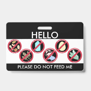 Hello My Name is Allergic To Custom Top 8 Allergen Badge