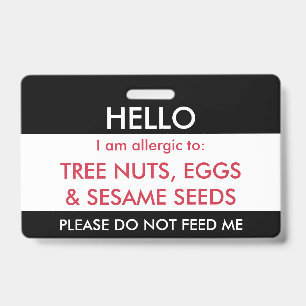Hello My Name is Allergic To Kids Custom Allergy Badge