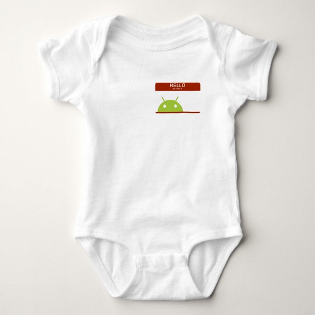 hello my name is Android Baby Bodysuit (Front)