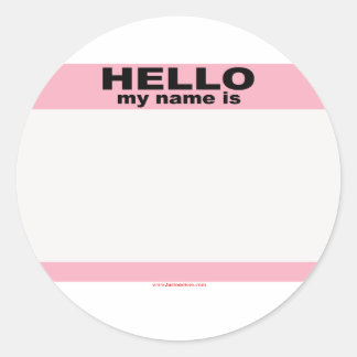 Hello my name is BLANK PINK copy Classic Round Sticker