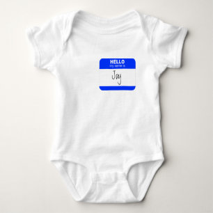 Hello, My Name is ... (blue) Baby Bodysuit