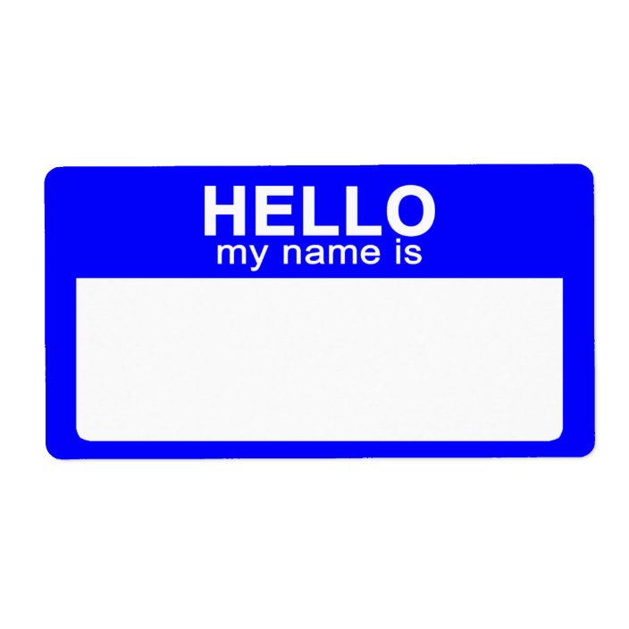 Hello My Name Is Blue Name Tag Labels Zazzle Ca
