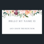 Hello my Name is Bridal Shower Name Tags<br><div class="desc">Hello my name is ____ and I know the bride from ___.  Great for bridal showers! Matching the Tea Time Collection found on the Adore Paper Co. Zazzle shop.</div>