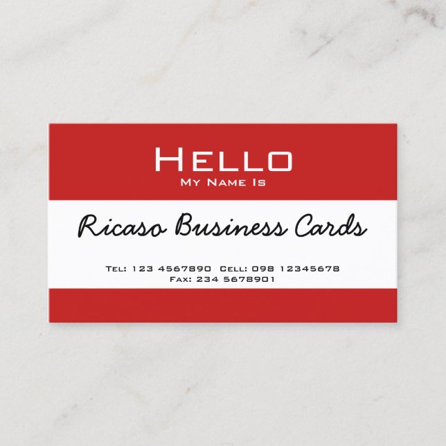 Hello My Name Is Business Card (Front)