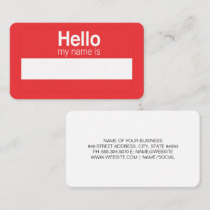 Hello My Name is Business Card