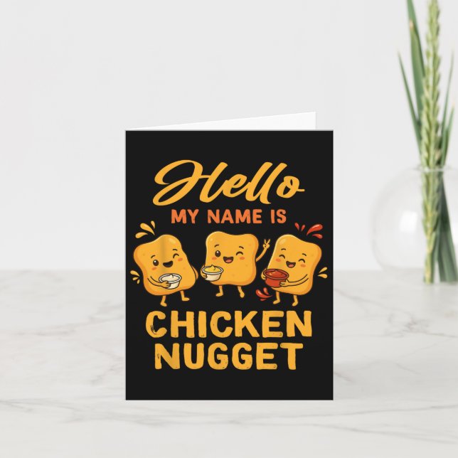 Hello My Name Is Chicken Nugget Costume Kids Chick Card (Front)