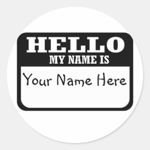 Hello my name is classic round sticker