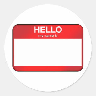 Hello My Name Is... Classic Round Sticker