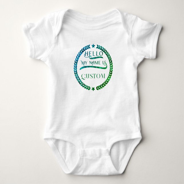 Hello My Name Is Custom Baby Bodysuit (Front)