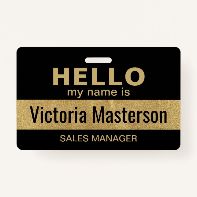 Hello My Name Is - Custom Business Employee Name Badge (Front)