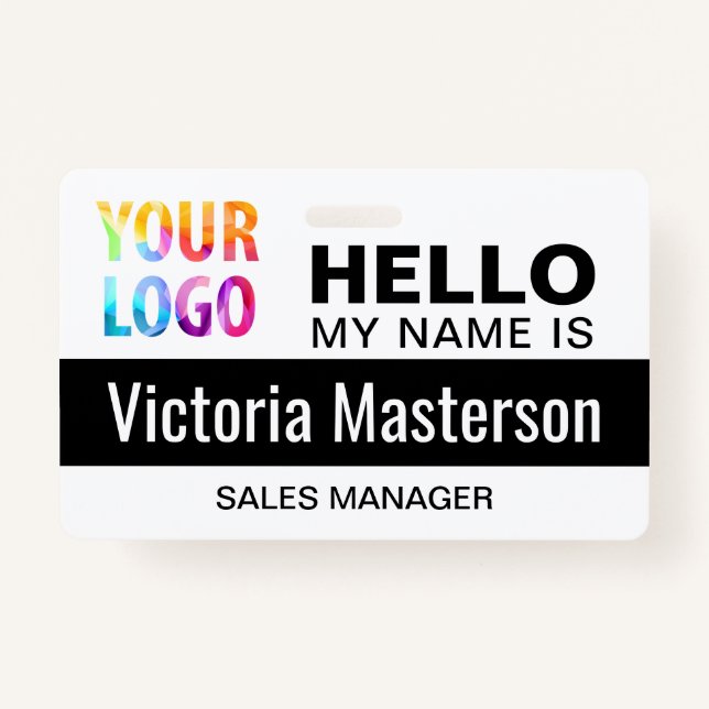 Hello My Name Is - Custom Business Employee Name Badge (Front)