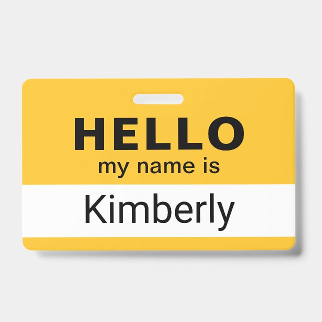 Hello My Name Is - Custom Business Employee Name Badge (Front)